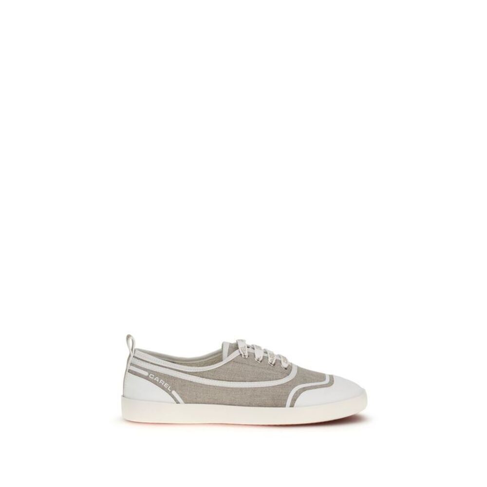Carel Paris Beige Cotton Low Top Women's Sneakers